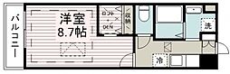 ルネスプレミール 1Kの間取図画像