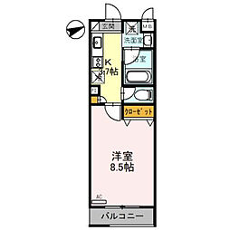 LA・FELICE 1Kの間取図画像