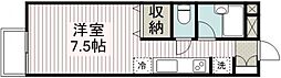 クレスト田町A 1Kの間取図画像