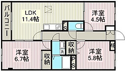 メゾンファミーユ南大塚 3LDKの間取図画像