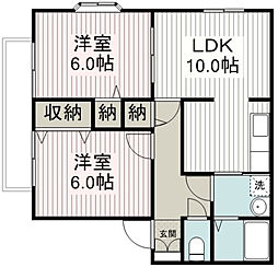 フェアリーウィステリア壱番館 2LDKの間取図画像
