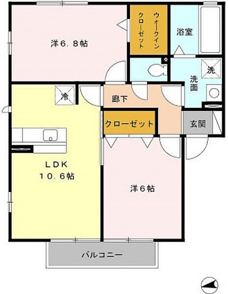 グリーンシャルム ｜埼玉県ふじみ野市川崎(賃貸アパート2LDK・2階・55.44㎡)の写真 その2