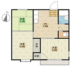 サンリッチハイム 3DKの間取図画像