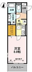 エミネンス3 1Kの間取図画像