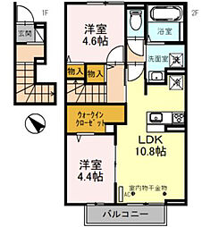 アヴニール 2LDKの間取図画像