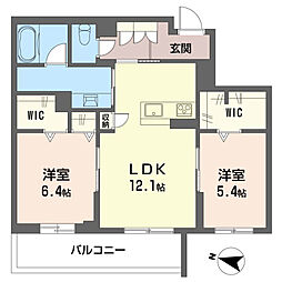 グレイス 2LDKの間取図画像
