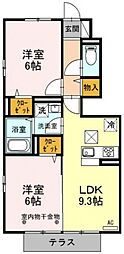 ラークヒルズ 2DKの間取図画像