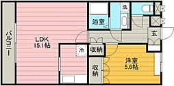 シェルル・スイート 1LDKの間取図画像