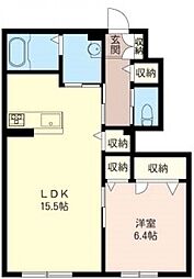 カサベラーノ2 1LDKの間取図画像