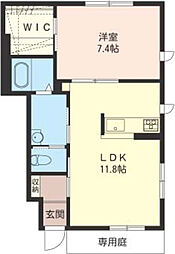 セプテムふじみ野B 1LDKの間取図画像