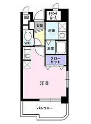エレガンラルジュ2 ワンルームの間取図画像