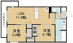メゾンブリアン川越 2LDKの間取図画像