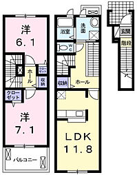 ブランドール 2LDKの間取図画像