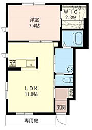 セプテムふじみ野B 1LDKの間取図画像