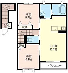 ガルバート 2LDKの間取図画像