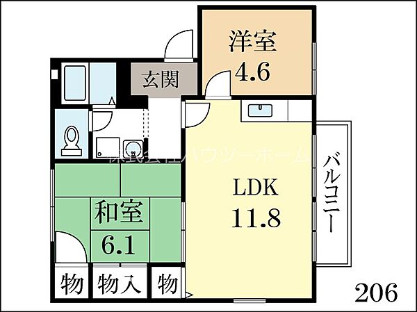 京都府城陽市平川指月(賃貸アパート2LDK・2階・50.00㎡)の写真 その2