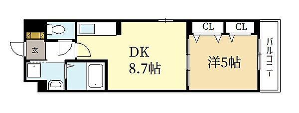 ルーミナス京田辺 ｜京都府京田辺市三山木西ノ河原(賃貸アパート1LDK・3階・34.35㎡)の写真 その2