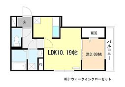 D-room松井山手南 3階1LDKの間取り