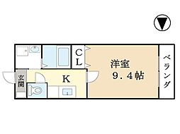 ジュネス・ド・アスピラシオン 1階1Kの間取り