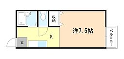 サニーハイツ中川C棟 ワンルームの間取図画像