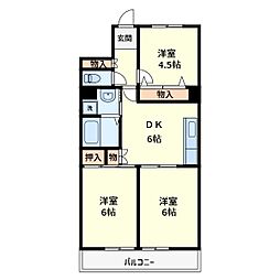 サンパーク矢向 3DKの間取図画像