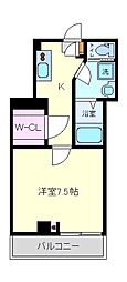 サンビレイ3 1Kの間取図画像