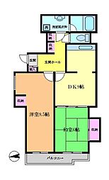 新川崎ロイヤルパレス 2DKの間取図画像