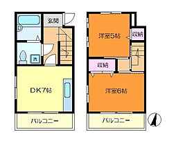 ふぉれすと 2DKの間取図画像