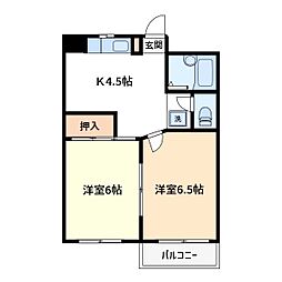 フォレスト宮前 2Kの間取図画像