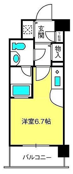 サンセール与野本町 ｜埼玉県さいたま市中央区下落合6丁目(賃貸マンション1R・3階・19.62㎡)の写真 その2