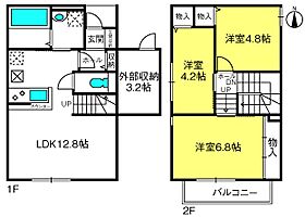 famillia大宮　B  ｜ 埼玉県さいたま市西区大字二ツ宮（賃貸テラスハウス3LDK・2階・68.31㎡） その1