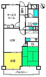 エルスタンザ北浦和 1階2SLDKの間取り