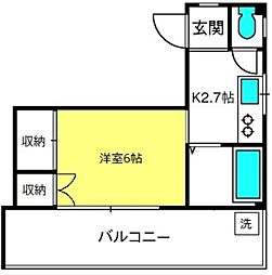 第一斎藤ビル 3階1Kの間取り