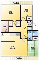 間取図画像 3LDK