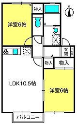 パティオ 2LDKの間取図画像