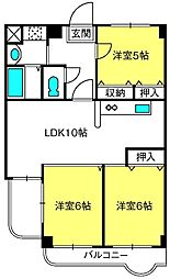 ディアコート参番館 3LDKの間取図画像