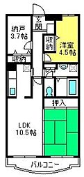 フローレスタカーサ 2SLDKの間取図画像