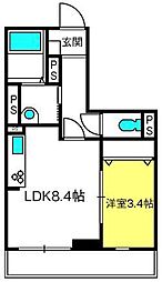 スマートグラン浦和岸町 1LDKの間取図画像