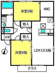 フレシールB 2LDKの間取図画像