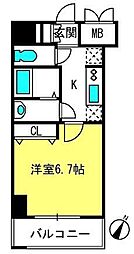 Blance'OMIYA 1Kの間取図画像