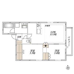 さいたま市浦和区東仲町マンション 2LDKの間取図画像
