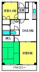 サンシャイン大成 3DKの間取図画像