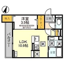 さいたま市浦和区針ヶ谷4丁目アパート 1LDKの間取図画像