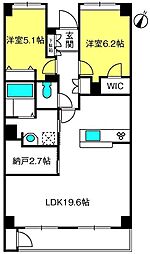 CROTHOmiya 2SLDKの間取図画像