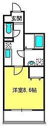 IVYCOURT 1Kの間取図画像