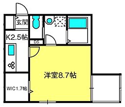 A-style北大宮 1Kの間取図画像