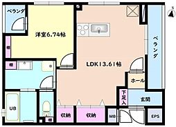 Grand ete 1LDKの間取図画像