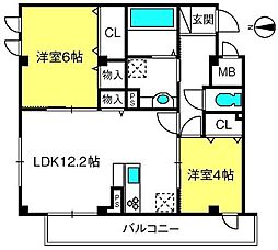 メゾン・ド常磐 2LDKの間取図画像