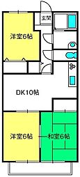 ビラージュ・YSA棟 3DKの間取図画像