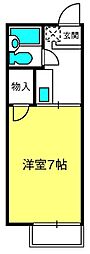 レインボーハウス 1Kの間取図画像